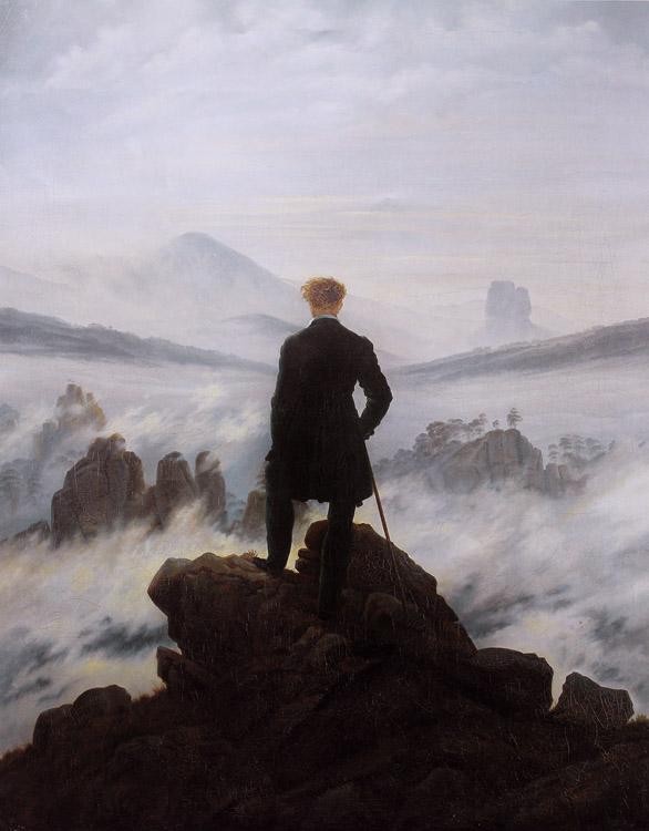 Caspar David Friedrich Wanderer watching a sea of fog (mk09) Sweden oil painting art